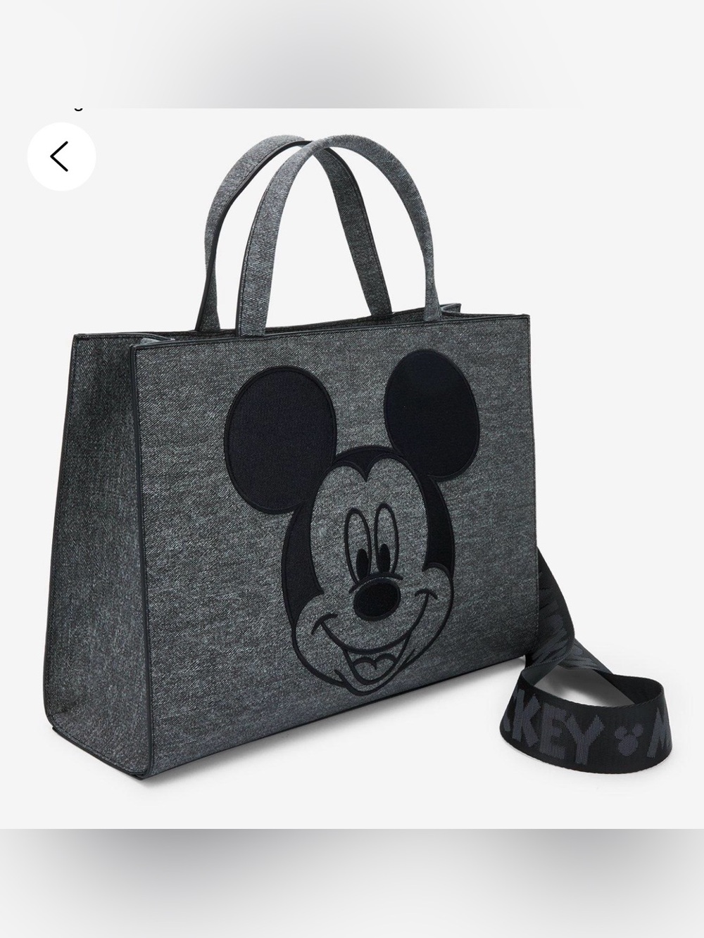 Loungefly Disney Mickey Mouse Gray Denim Convertible Handbag 🆕🆕